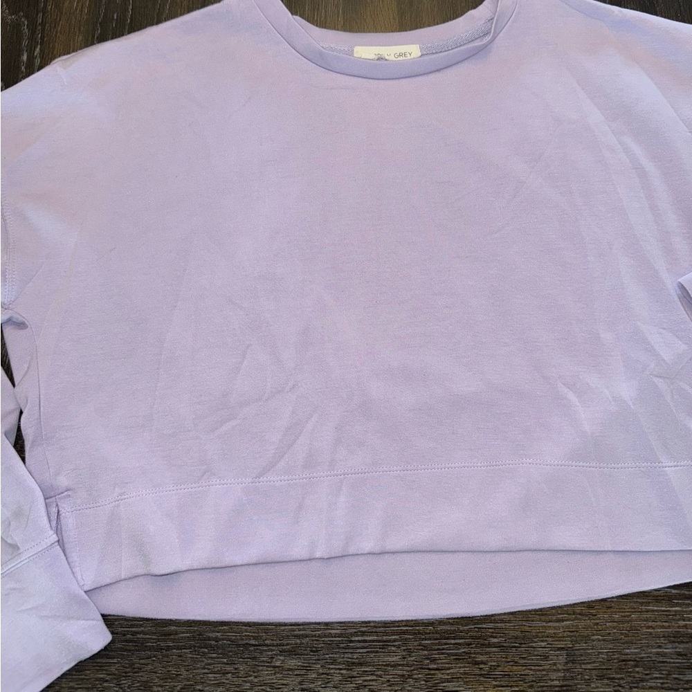 🔴 HARRY GREY PURPLE CROP LIGHTWEIGHT SWEATSHIRT SIZE L/XL
